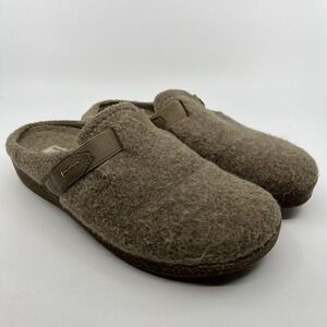 Earth Origins Women's Slip-on Mule‎ Shoes Size 8.5 W Jenna Brown Faux Wool